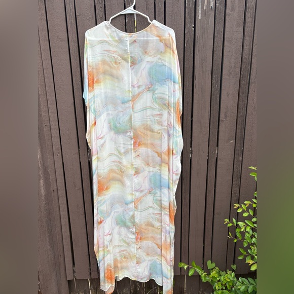Calme by Johnny Was Marble Kaftan Dress Cover Up Cotton & Silk blend, size L/XL - Picture 8 of 9